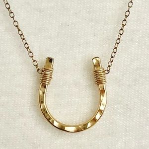 Gorgeous gold filled handmade hammered horseshoe pendant!